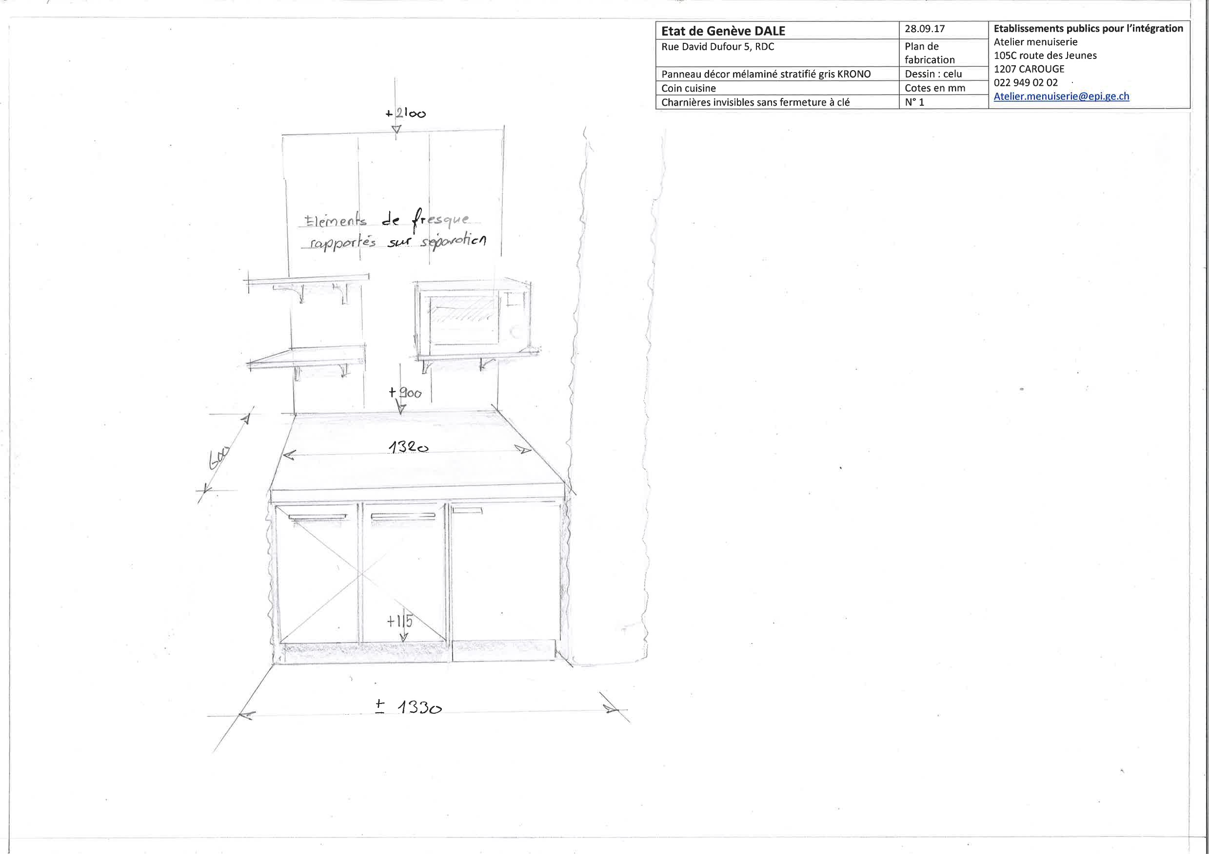 Plan de fabrication de la cuisinette