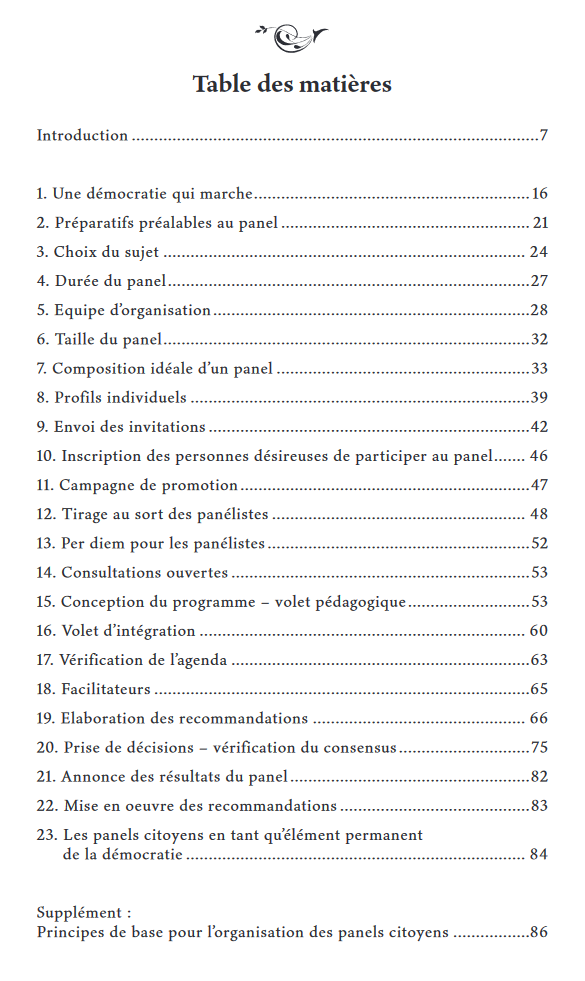 table des matières